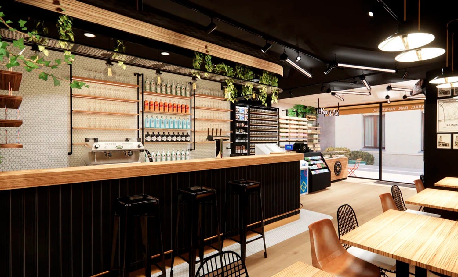 Le Nemrod : vue 3D du bar et de la salle Le Nemrod : vue 3D du bar et de la salle – Studio Kan