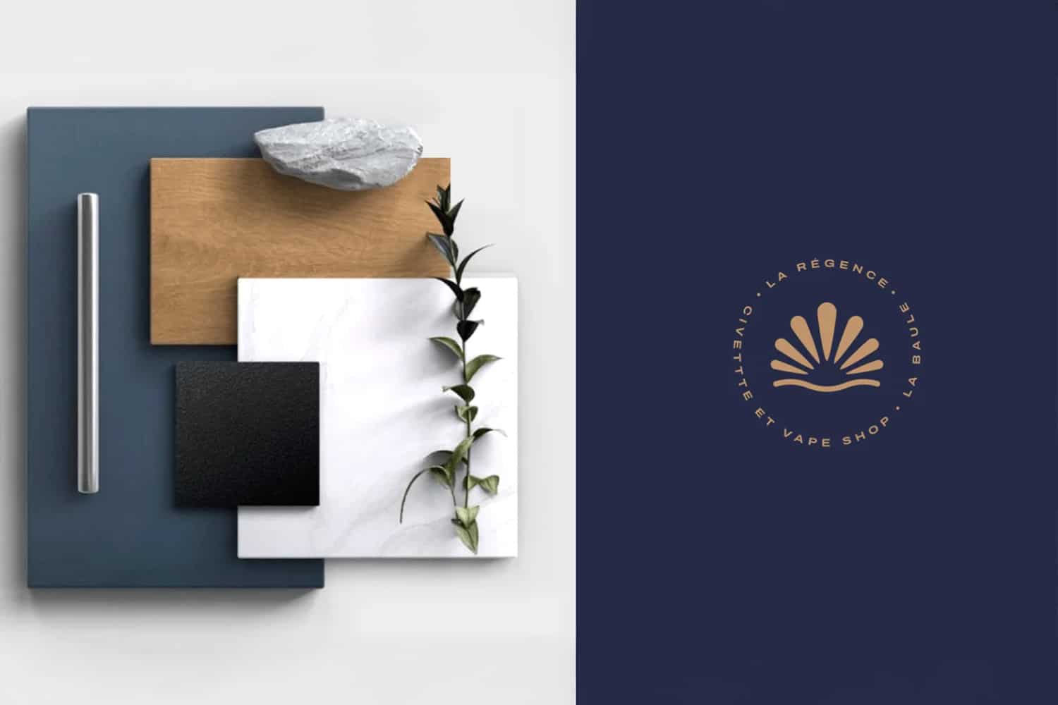 La Régence : planche matériaux et logo – Studio Kan